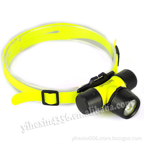 Factory Outlet Price Plastic Zoom 20 meters LED Diving Headlight Headlamp